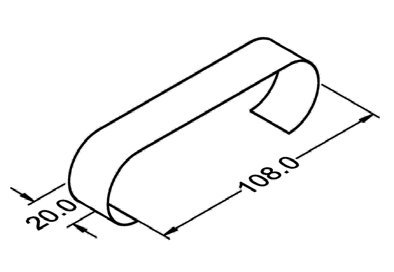 Akcesorium metalowe F-19 — rysunek techniczny