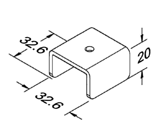 Akcesorium metalowe F-20 — rysunek techniczny