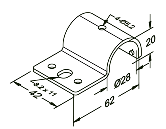 Akcesorium metalowe F-4A — rysunek techniczny