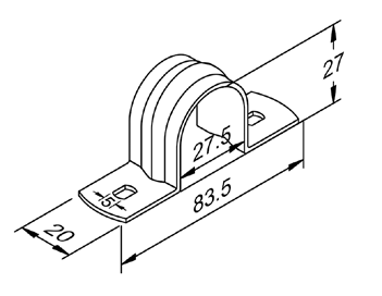 Akcesorium metalowe F-5 — rysunek techniczny