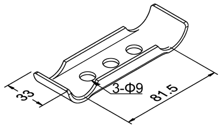 Akcesorium metalowe F-8 — rysunek techniczny