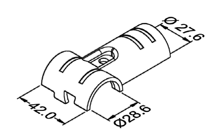 Złączka metalowa H-101 — rysunek techniczny