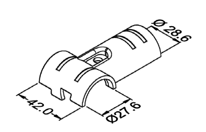 Złączka metalowa H-102 — rysunek techniczny
