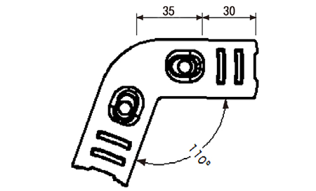 Złączka metalowa H-110 — rysunek techniczny