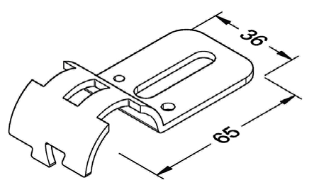 Złączka metalowa H-11 — rysunek techniczny