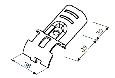 Złączka metalowa H-12 — rysunek techniczny