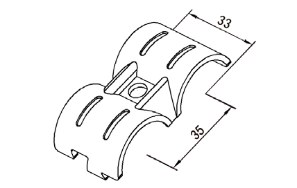 Złączka metalowa H-13A — rysunek techniczny