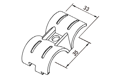 Złączka metalowa H-13B — rysunek techniczny