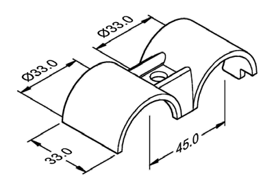 Złączka metalowa H-13D — rysunek techniczny