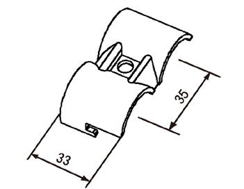 Złączka metalowa H-13 — rysunek techniczny