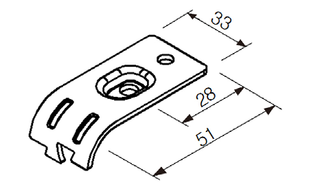 Złączka metalowa H-16A — rysunek techniczny