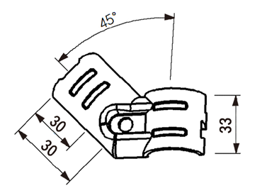 Złączka metalowa H-17 — rysunek techniczny