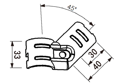 Złączka metalowa H-18 — rysunek techniczny