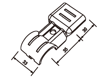 Złączka metalowa H-20 — rysunek techniczny