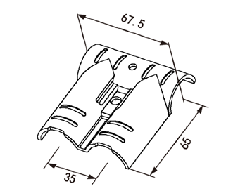 Złączka metalowa H-21 — rysunek techniczny