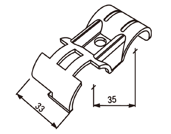 Złączka metalowa H-23 — rysunek techniczny