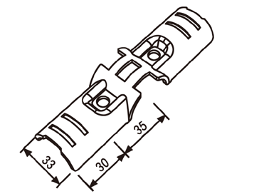 Złączka metalowa H-24 — rysunek techniczny