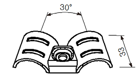 Złączka metalowa H-30 — rysunek techniczny