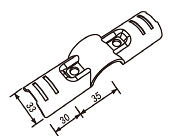 Złączka metalowa H-403 — rysunek techniczny