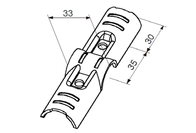 Złączka metalowa H-4 — rysunek techniczny