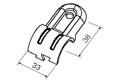 Złączka metalowa H-5 — rysunek techniczny