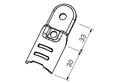 Złączka metalowa H-6 — rysunek techniczny