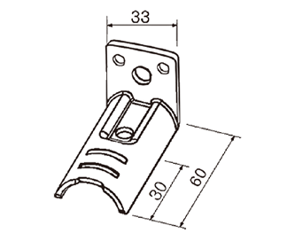 Złączka metalowa H-9 — rysunek techniczny