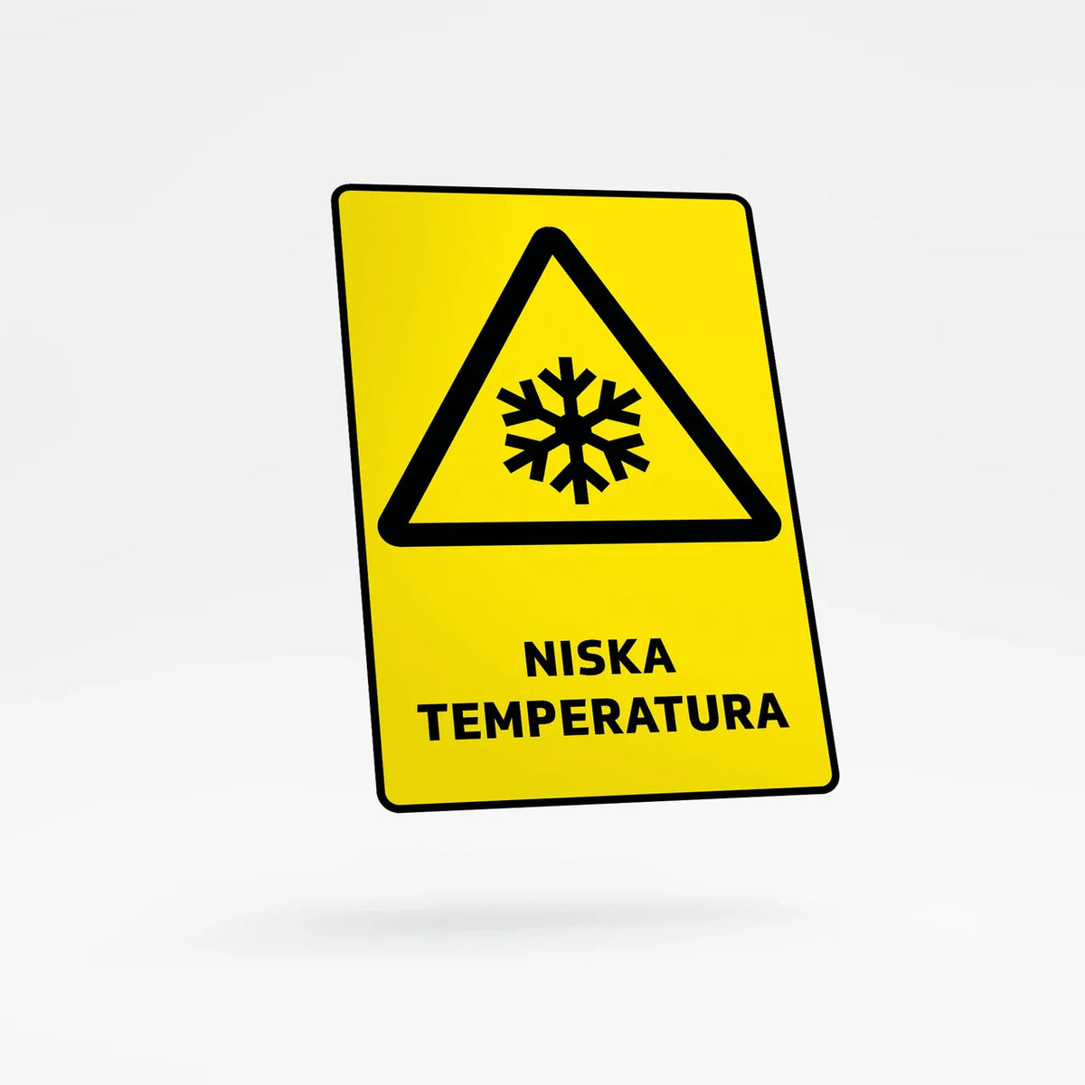 Warning sign with text - low temperature