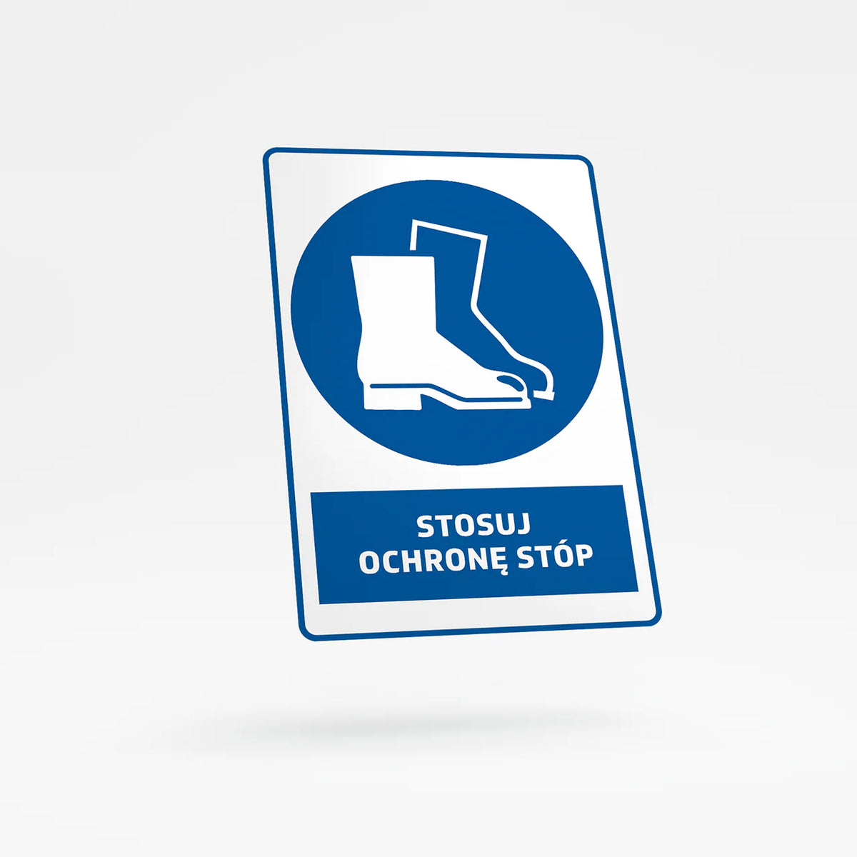 Mandatory sign with text - wear foot protection