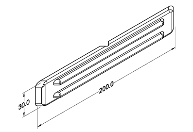 Akcesorium plastikowe P-14 — rysunek techniczny
