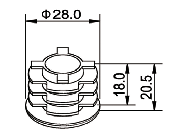 Akcesorium plastikowe P-1A — rysunek techniczny