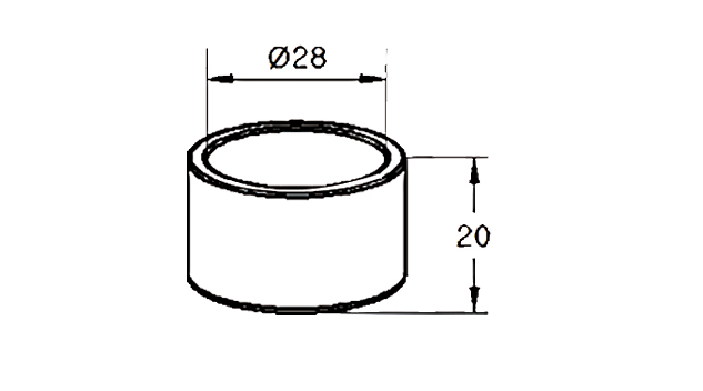 Akcesorium plastikowe P-2 — rysunek techniczny