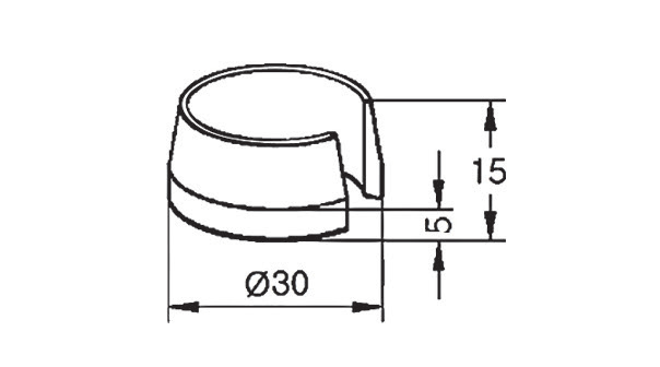 Akcesorium plastikowe P-5 — rysunek techniczny
