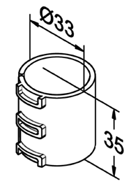 Akcesorium plastikowe P-6 — rysunek techniczny