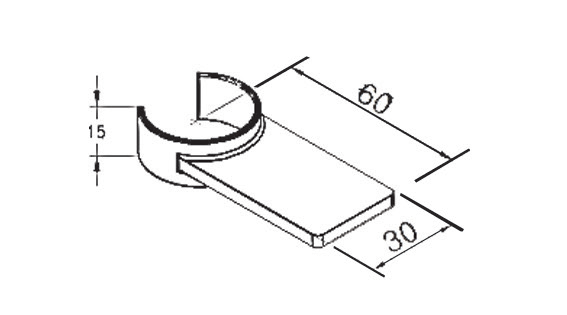 Akcesorium plastikowe P-7 — rysunek techniczny