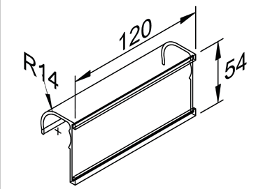 Akcesorium plastikowe P-L1A — rysunek techniczny