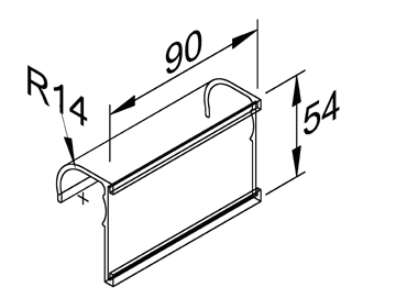 Akcesorium plastikowe P-L1 — rysunek techniczny