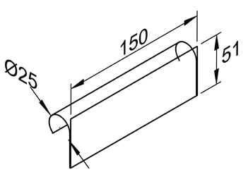 Akcesorium plastikowe P-L2A — rysunek techniczny