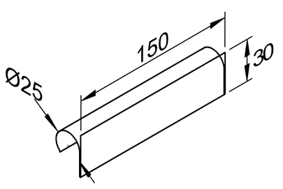 Akcesorium plastikowe P-L2C — rysunek techniczny