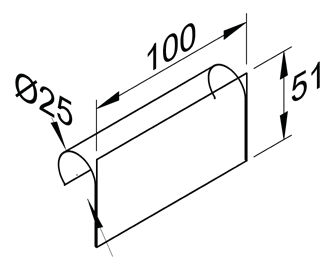 Akcesorium plastikowe P-L2 — rysunek techniczny