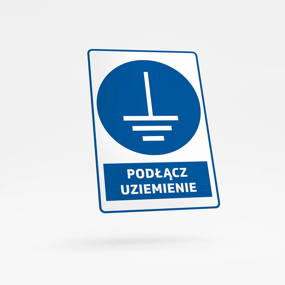 Mandatory sign with text - connect earth terminal