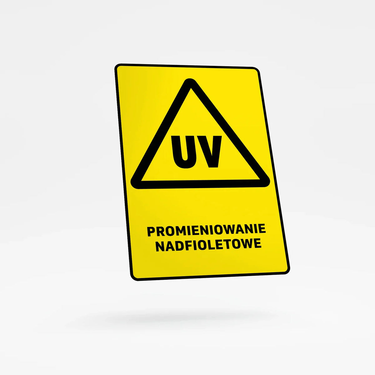 Warning sign with text - ultraviolet radiation