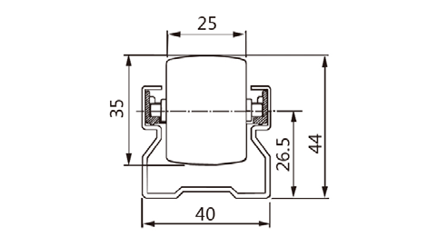 Szyna rolkowa R-40225 — rysunek techniczny