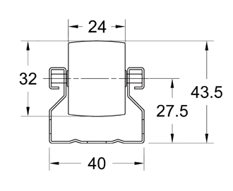 Szyna rolkowa R-4036A — rysunek techniczny