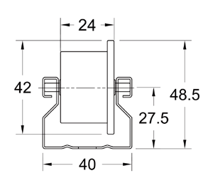 Szyna rolkowa R-4045A — rysunek techniczny