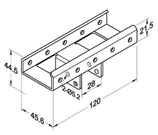 Szyna rolkowa R-40BH6A — rysunek techniczny