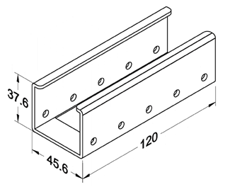 Szyna rolkowa R-40H6 — rysunek techniczny