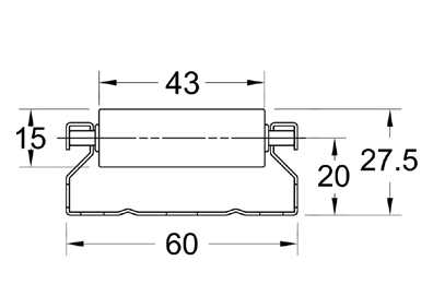 Szyna rolkowa R-6016 — rysunek techniczny