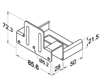 Szyna rolkowa R-80BH2 — rysunek techniczny