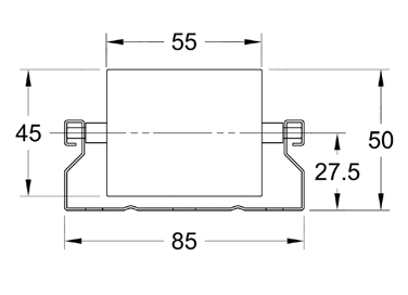 Szyna rolkowa R-8550 — rysunek techniczny